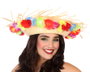 Atosa Sombrero Hawaiano con Flores Multicolor para Mujer Adulto