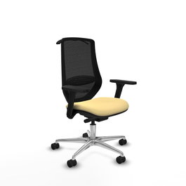 PIQUERAS Y CRESPO Silla de oficina Mardos con Mecanismo Sincro/Traslack Crema y Negro