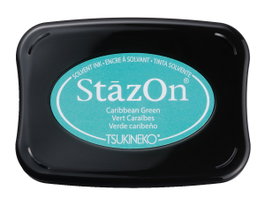 Tsukineko Almohadilla de tinta STAZON Verde Caribe 95x65mm