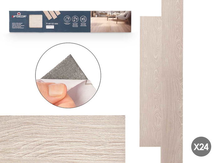 Giftdecor Set 24 Lámina Vinilo Parquet Gris Claro 91.4 x 15.2 cm (3.33 m²) Giftdecor Set 24 Lámina Vinilo Parquet Gris Claro 91.4 x 15.2 cm (3.33 m²)