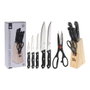 Excellent Houseware Juego de Cuchillos 5 Piezas + 1 Tijera de Cocina con Tacoma Negro Polipropileno Acero Inoxidable