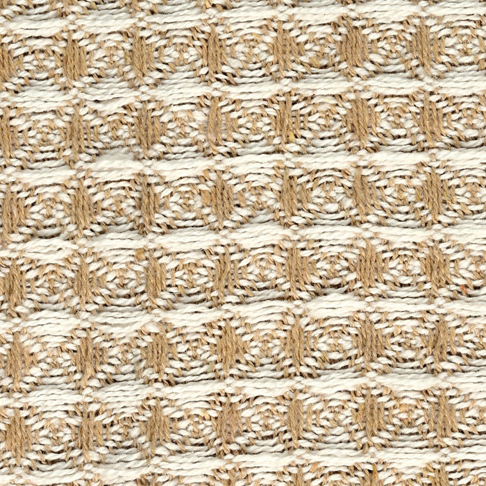 Home Deco Factory Plaid Nido Abeja Beige 125x150 Colección Natural Poliéster-Algodón