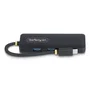 StarTech.com Hub USB-C 4 Puertos USB 3.0 (5 Gbps) Compacto y Portátil, Alimentado por Bus, Plug & Play, Color Negro, Modelo H5C4A-USB-HUB