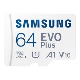 Samsung MB-MC64SA/EU Tarjeta microSDXC EVO Plus 64GB Clase 10 U3 V30 A2 con Adaptador SD hasta 160MBs