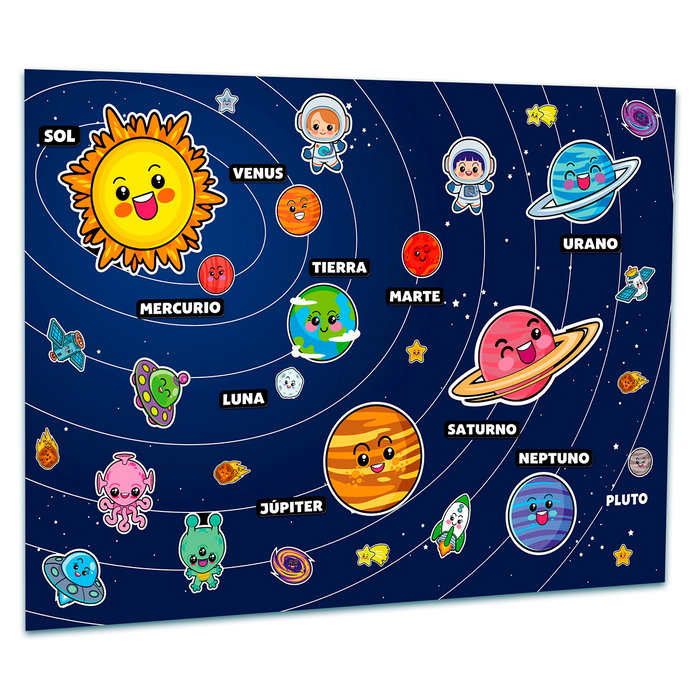 World Brands BM803880 Descubre El Sistema Solar Panel Educativo Para Niños +4 Años