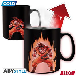Abystyle Taza Térmica Dragon Ball Z con Efecto Heat Change, Cambia de Color con Bebida Caliente, Diseño Goku y Shenron, 460 ml, Licencia Oficial