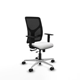 PIQUERAS Y CRESPO Silla de oficina Motilla con mecanismo Sincro/Traslack, Blanco/Negro