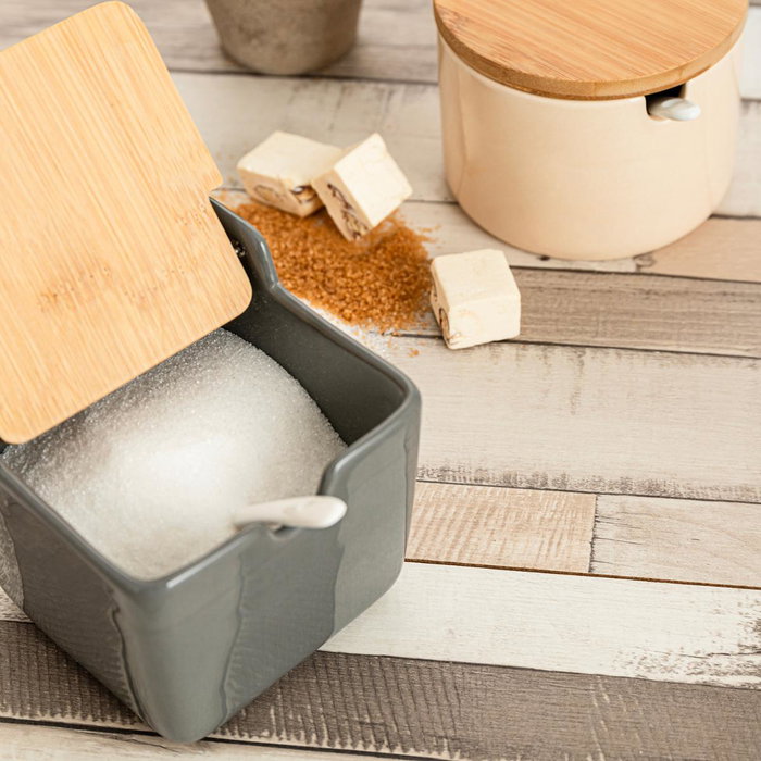 Azucarero Porcelana y Bambú Tu Y Yo Quid 10x10x11 cm (6 Unidades)