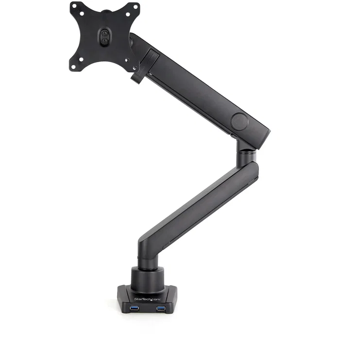 StarTech.com Soporte para Monitor Brazo Ajustable ARMSLIM2USB3 - VESA 75/100, hasta 34", 8 kg, Movimiento Completo, 2 Puertos USB 3.0, Negro, Montaje en Escritorio