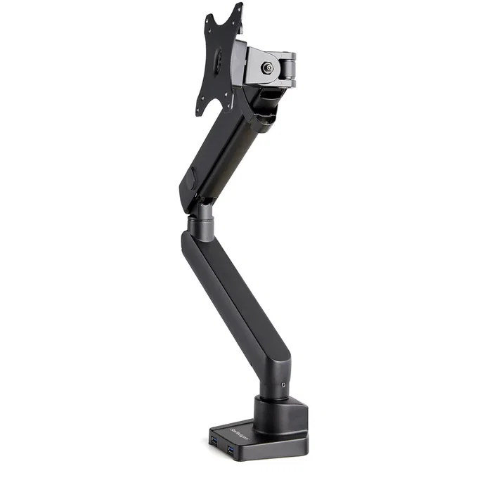 StarTech.com Soporte para Monitor Brazo Ajustable ARMSLIM2USB3 - VESA 75/100, hasta 34", 8 kg, Movimiento Completo, 2 Puertos USB 3.0, Negro, Montaje en Escritorio
