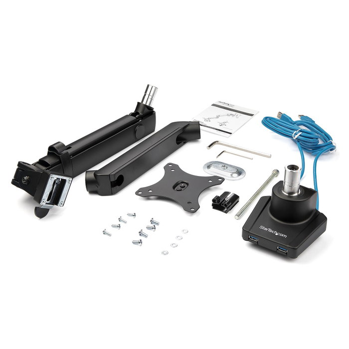 StarTech.com ARMSLIM2USB3 Soporte de Monitor Articulado hasta 34 pulgadas con 2 puertos USB 3.0, Negro