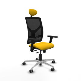 PIQUERAS Y CRESPO Silla de oficina Motilla con mecanismo Sincro/Traslack, Amarillo/Negro
