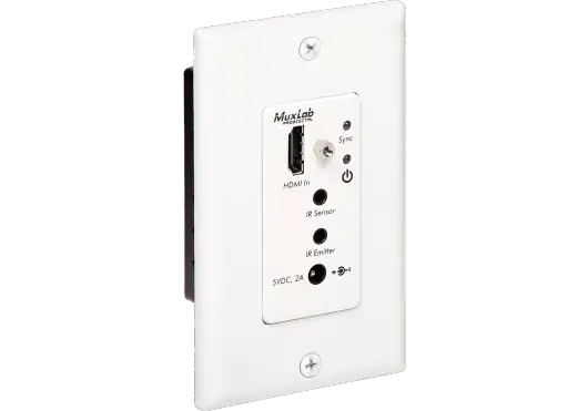 Muxlab Transmisor HDMI HDBT UHD-4K Wallplate, Transmisión hasta 40m en 4K/30 (4:4:4), Empotrable Muxlab Transmisor HDMI HDBT UHD-4K Wallplate, Transmisión hasta 40m en 4K/30 (4:4:4), Empotrable