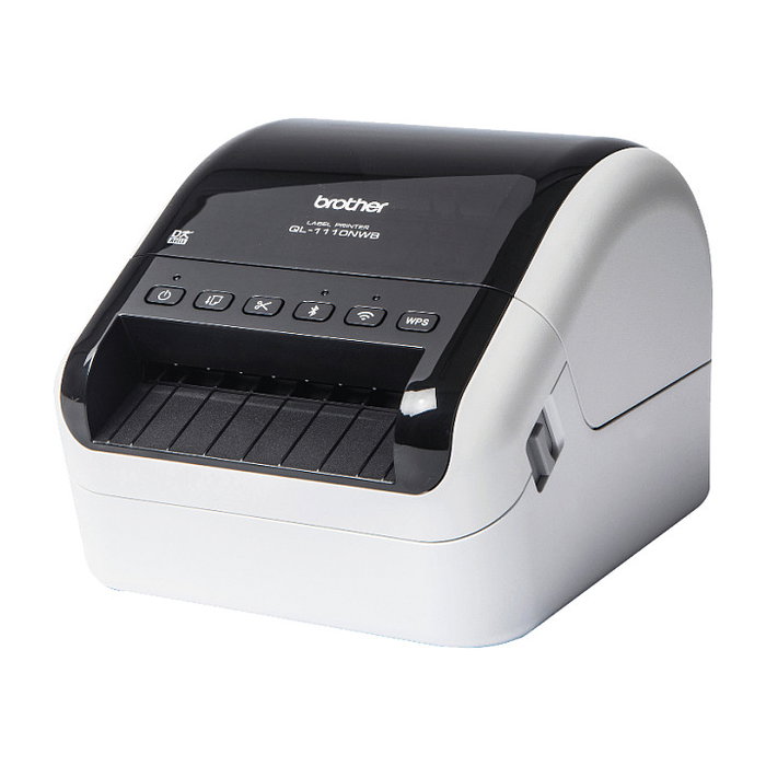 Brother QL-1110NWBc Impresora de Etiquetas Profesional Térmica Directa, 300 x 300 DPI, Conexión USB, LAN, Wi-Fi, Bluetooth, Color Negro/Blanco, Ref: QL-1110NWBc