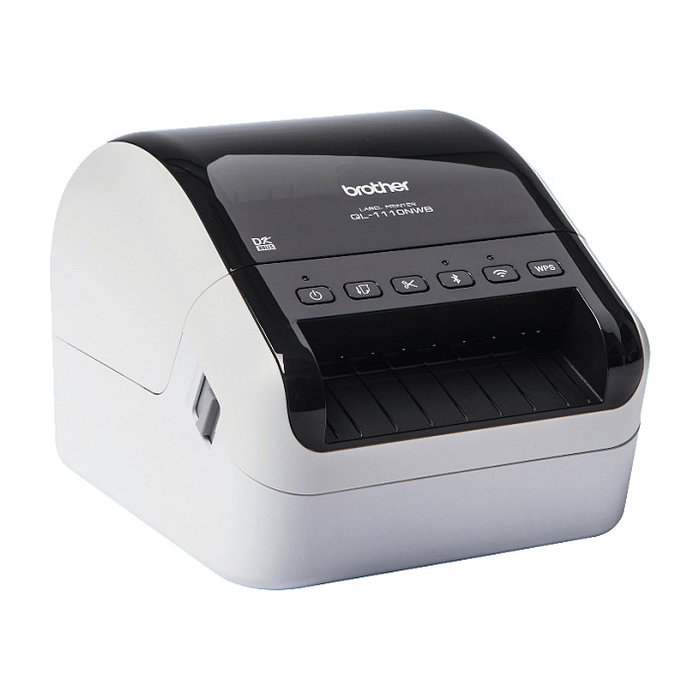 Brother QL-1110NWBc Impresora de Etiquetas Profesional Térmica Directa, 300 x 300 DPI, Conexión USB, LAN, Wi-Fi, Bluetooth, Color Negro/Blanco, Ref: QL-1110NWBc