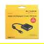 DeLOCK 62603 Cable Adaptador Mini DisplayPort 1.2 Macho a DVI 24+5 Hembra, 0.2m, Negro, 4K 3840x2160, Contactos Bañados en Oro