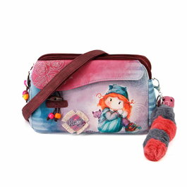 Forever Ninette Bolso Bandolera Doble Zipper Multicolor con Tres Compartimentos y Bolsillo Frontal 15.5 x 24 x 10 cm