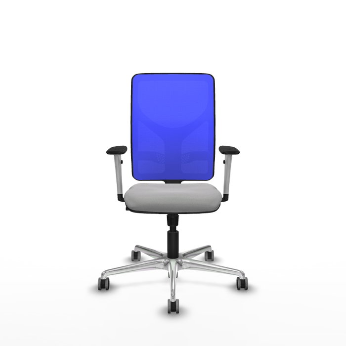 PIQUERAS Y CRESPO Silla de oficina Motilla con mecanismo Sincro, Gris claro y Azul