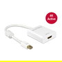DeLOCK Adaptador Mini DisplayPort 1.2 a HDMI 4K HDR 3840x2160 Blanco 20 cm con Contactos Dorados