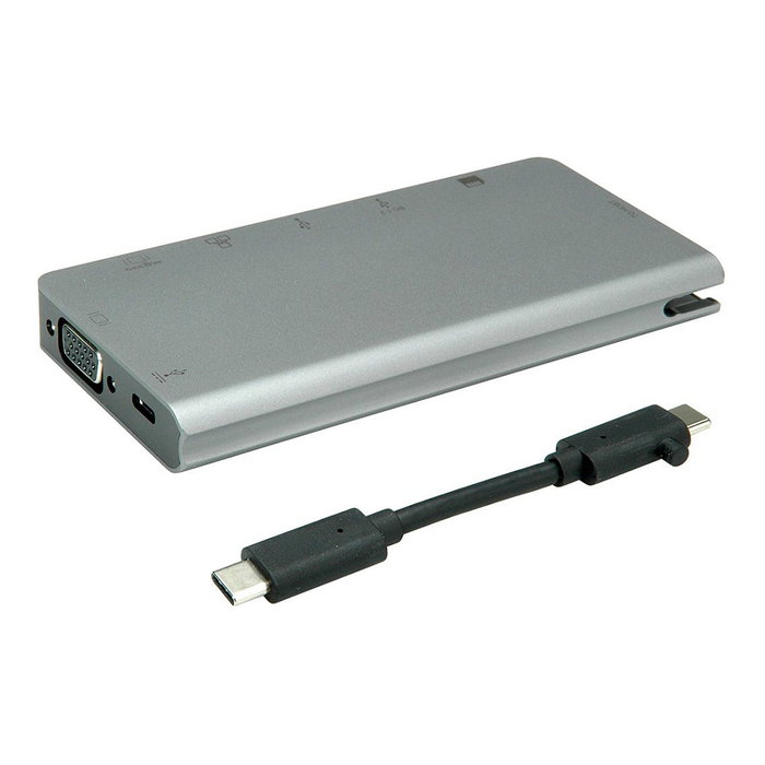 ROLINE Dockingstation USB Type-C 12.02.1022 con HDMI 4K, VGA y LAN Gris ROLINE Dockingstation USB Type-C 12.02.1022 con HDMI 4K, VGA y LAN Gris