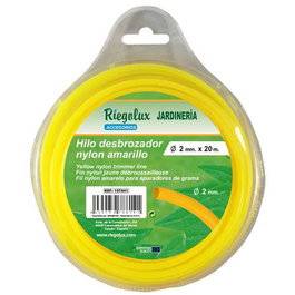 Riegolux RGX Hilo de Desbrozadora Nylon Rojo 2,0mm x 20m Amarillo