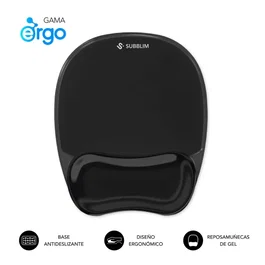 Subblim Alfombrilla para Ratón Ergo Crystal Flex Negra Alfombrilla Ergonómica Subblim Ergo Cristal Flex Mousepad
