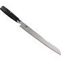 Miyabi 5000FCD Cuchillo de pan de 24 cm con mango de madera Pakka negra de color negro y plata
