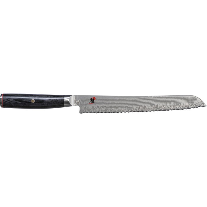 Miyabi 5000FCD Cuchillo de pan de 24 cm con mango de madera Pakka negra de color negro y plata Miyabi 5000FCD Cuchillo de pan de 24 cm con mango de madera Pakka negra de color negro y plata