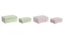DKD Home Decor Joyero Rosa Verde Mango Aluminio Set de 2 Piezas 10 x 6 x 15 cm