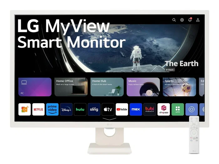 LG 32SR50F-W Smart Monitor WebOS23 80 cm/31.5" Full HD 1920x1080 IPS Pantalla LED para PC/TV Blanco con WiFi, Bluetooth, 2xHDMI, Altavoces 10W