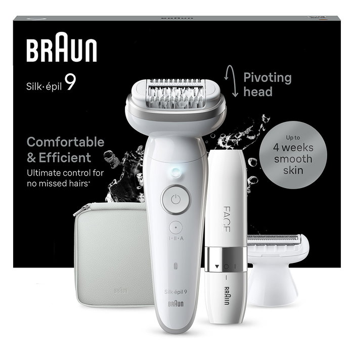 Braun Epilador Silk-épil 9 9-341 con MicroGrip, 40 Pinzas, Recargable, Inalámbrico, Uso en Seco y Húmedo, Luz Integrada, Color Blanco Braun Epilador Silk-épil 9 9-341 con MicroGrip, 40 Pinzas, Recargable, Inalámbrico, Uso en Seco y Húmedo, Luz Integrada, Color Blanco