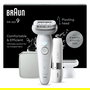 Braun Epilador Silk-épil 9 9-341 con MicroGrip, 40 Pinzas, Recargable, Inalámbrico, Uso en Seco y Húmedo, Luz Integrada, Color Blanco
