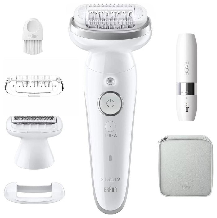 Braun Silk-épil 9-341 Depiladora Wet & Dry Blanco/Plata