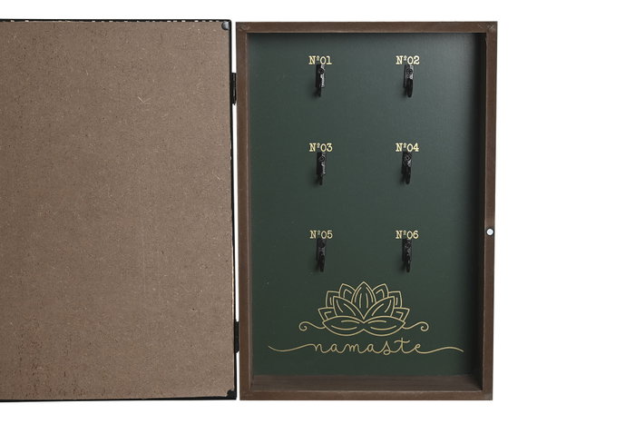 DKD Home Decor Guardallaves Oriental 2023 Natural Negro MDF 6 x 30 x 20 cm (2 Unidades)