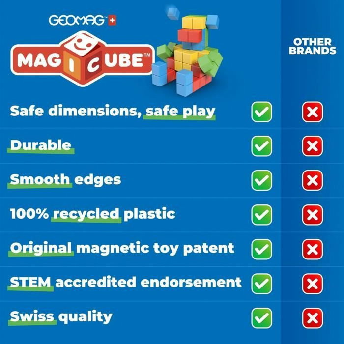Geomag Magicube 060 Bloques Magnéticos Apilables de 6 Piezas