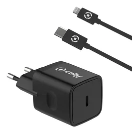 Celly Cargador 20W USB-C con cable USB-C a Lightning