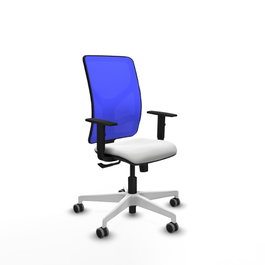 PIQUERAS Y CRESPO Silla de oficina Motilla con mecanismo Sincro, Blanco y Azul