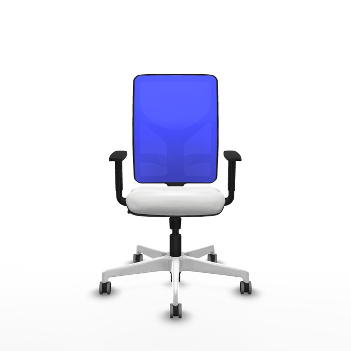 PIQUERAS Y CRESPO Silla de oficina Motilla con mecanismo Sincro, Blanco y Azul