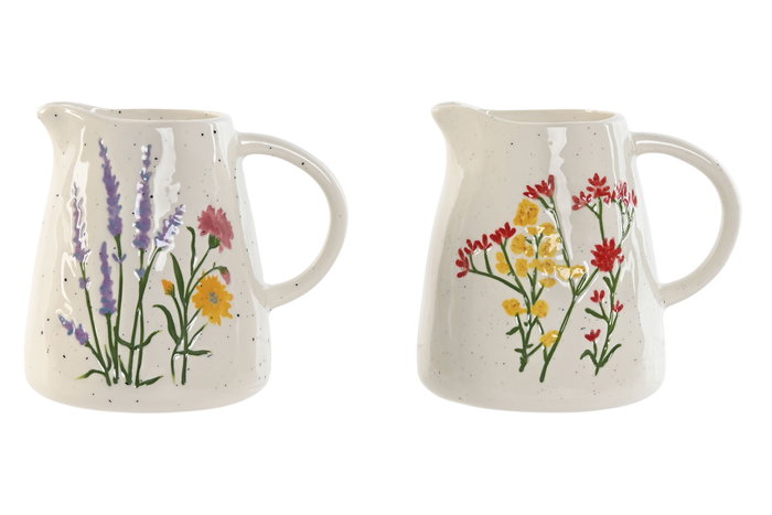 DKD Home Decor Lechera de Porcelana Flower 24 Flores Multicolor DKD Home Decor Lechera de Porcelana Flower 24 Flores Multicolor