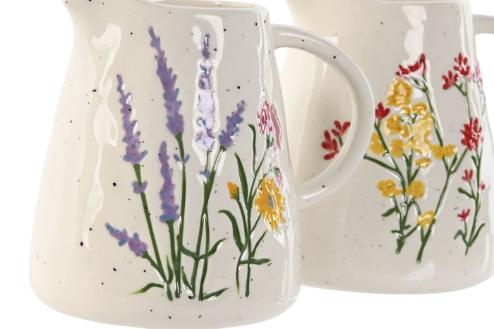 DKD Home Decor Lechera de Porcelana Flower 24 Flores Multicolor DKD Home Decor Lechera de Porcelana Flower 24 Flores Multicolor