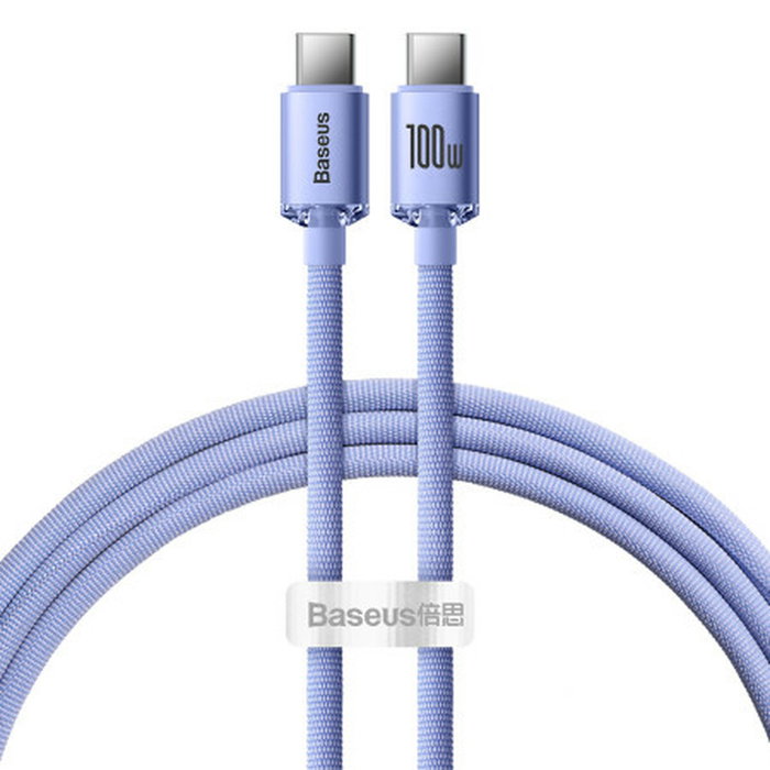 Baseus Cable USB-C a USB-C Crystal Shine 100W 1.2m fioletowy