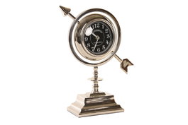 DKD Home Decor Reloj de Sobremesa de Aluminio Niquelado Plateado