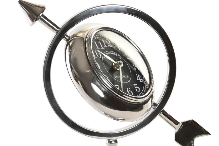 DKD Home Decor Reloj de Sobremesa de Aluminio Niquelado Plateado