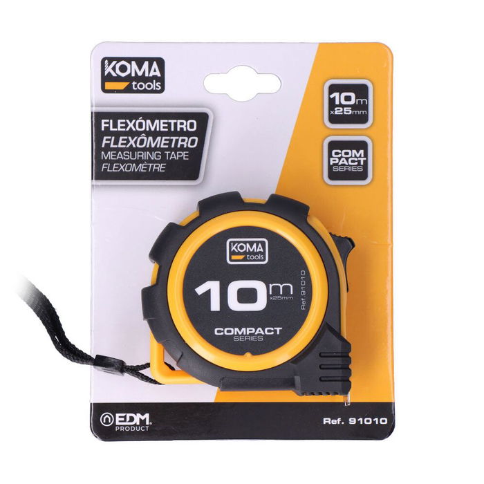 Koma Tools Flexómetro Compact 10 m x 25 mm Cuerpo ABS Antideslizante