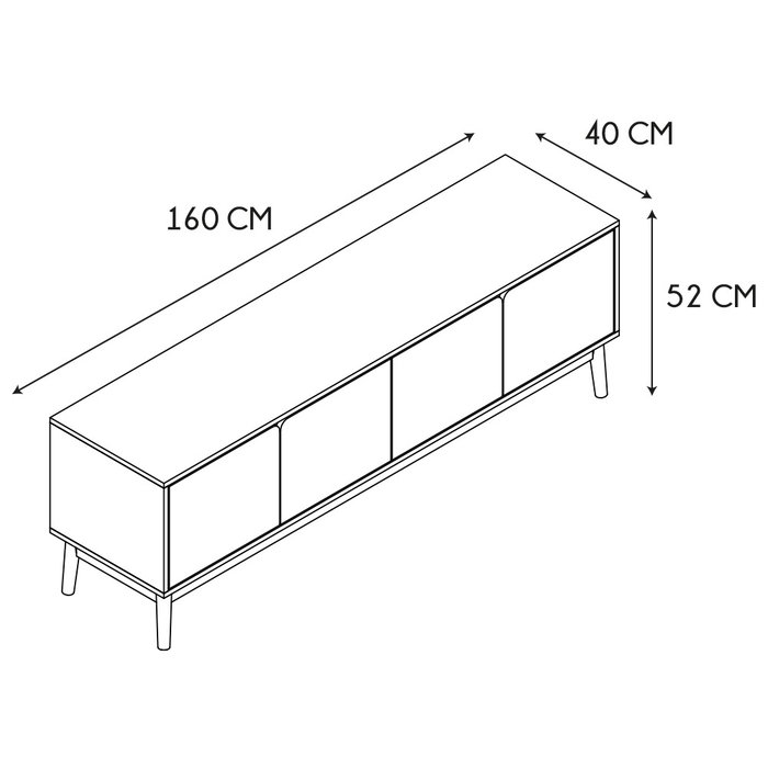 Home Deco Factory Mueble TV ORIA 160x40x52 CM