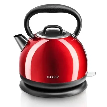 HERVIDOR ELÉCTRICO DE AGUA HAEGER RED CHERRY - 2200W - 1.7L - SISTEMA SIN CABLES - CUERPO Y RESISTENCIA OCULTA INOX - BASE ROTATIVA 360º HERVIDOR ELÉCTRICO DE AGUA HAEGER RED CHERRY - 2200W - 1.7L - SISTEMA SIN CABLES - CUERPO Y RESISTENCIA OCULTA INOX - BASE ROTATIVA 360º