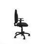 Silla de oficina Algarra con mecanismo Contacto permanente básico tapizada con Similpiel color Negro. Equipada con Base poliamida negra, Brazos 1D y Ruedas de parqué