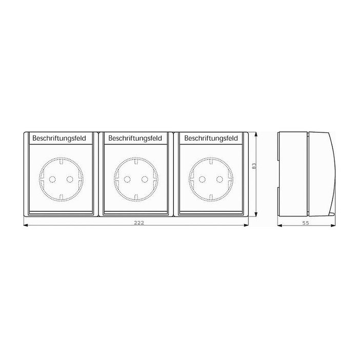 BUSCH-JAEGER 2084-0-0712 Enchufe Triple CEE 7/3 Blanco IP44