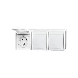 BUSCH-JAEGER 2084-0-0712 Enchufe Triple CEE 7/3 Blanco IP44