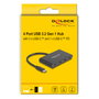 DeLOCK Hub USB 3.2 Gen 1 Type-C con 3 puertos USB Type-C y 1 puerto PD 100W